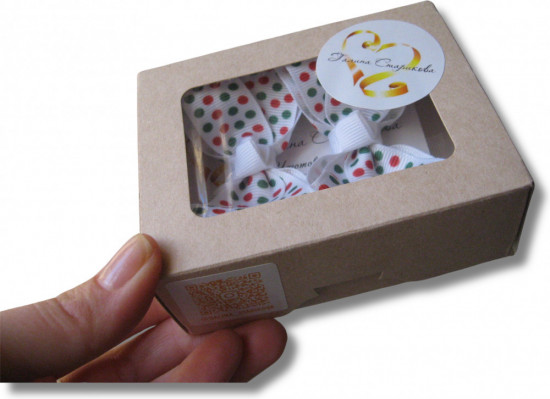 Набор бантиков для волос ручной работы на мини-резиночках «Winter bows»