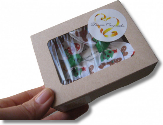 Набор бантиков для волос ручной работы на мини-резиночках «Winter bows»