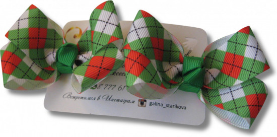 Набор бантиков для волос ручной работы на зажимах «Winter bows»