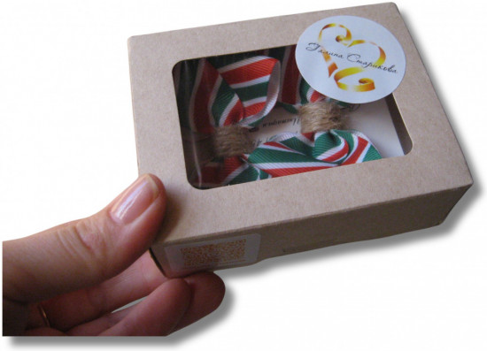 Набор бантиков для волос ручной работы на зажимах «Winter bows»