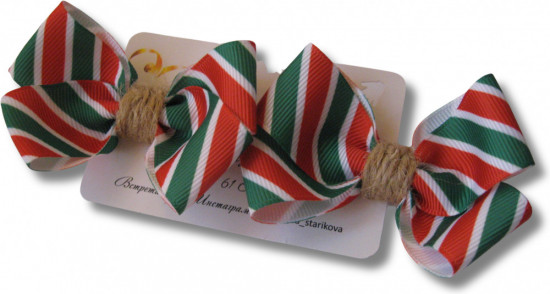 Набор бантиков для волос ручной работы на зажимах «Winter bows»