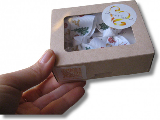 Набор бантиков для волос ручной работы на зажимах «Winter bows»