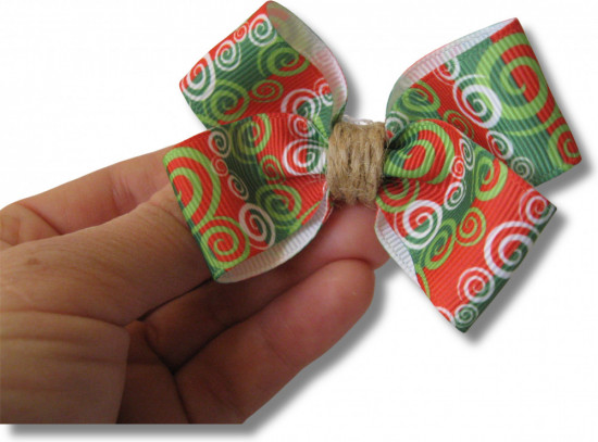 Набор бантиков для волос ручной работы на зажимах «Winter bows»