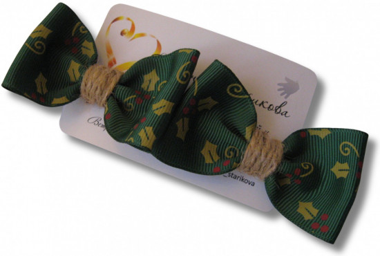 Набор бантиков для волос ручной работы на зажимах «Winter bows»