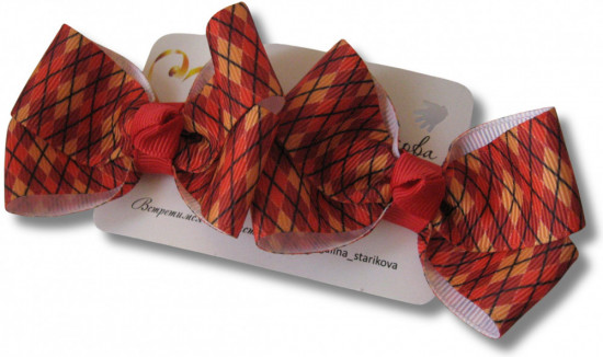 Набор бантиков для волос ручной работы на зажимах «Winter bows»