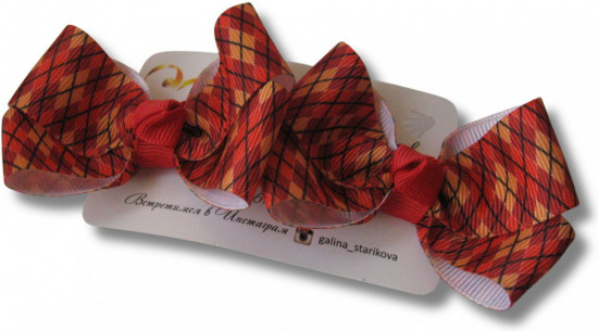 Набор бантиков для волос ручной работы на зажимах «Winter bows»