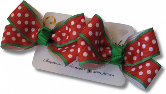 Набор бантиков для волос ручной работы на зажимах «Winter bows»