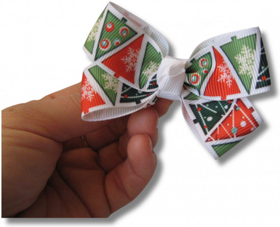 Набор бантиков для волос ручной работы на зажимах «Winter bows»