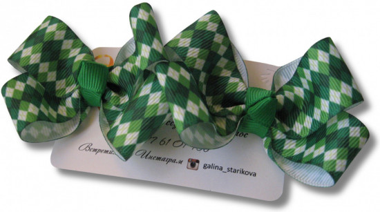 Набор бантиков для волос ручной работы на зажимах «Winter bows»