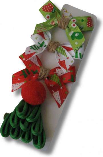 Набор бантиков для волос ручной работы на мини-зажимах «Winter bows»