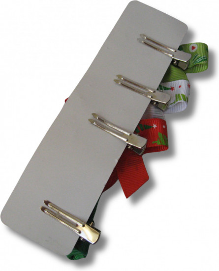 Набор бантиков для волос ручной работы на мини-зажимах «Winter bows»