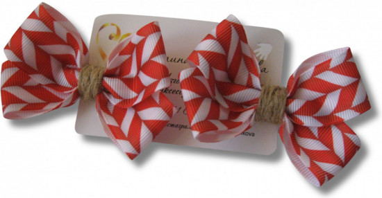 Набор бантиков для волос ручной работы на зажимах «Winter bows»