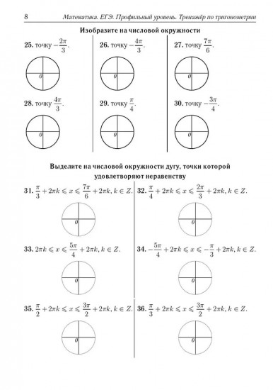Математика. ЕГЭ. Профильный уровень. Тренажёр по тригонометрии