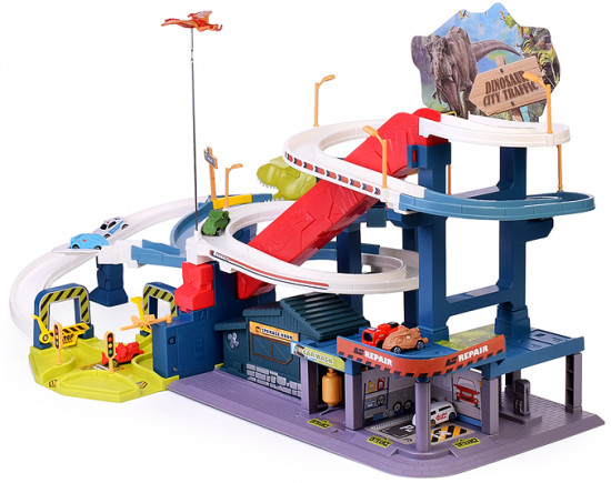 Паркинг-трек «Городская эстакада с динозаврами»