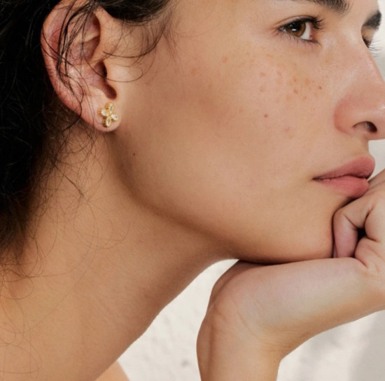 Серьги-гвоздики женские с кубическим цирконием