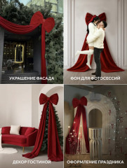 Большой бант на елку новогодний - Фото 6