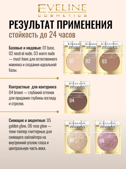 Тени для век матовые с высокой пигментацией, оттенок 02 Neutral