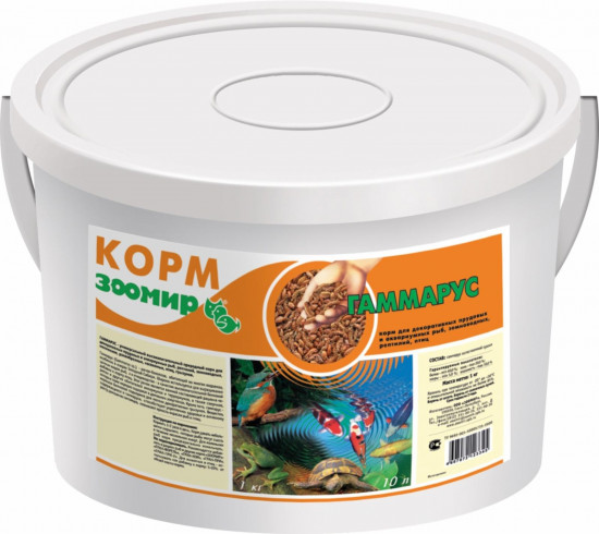 Корм для рыб, рептилий, земноводных «Гаммарус»