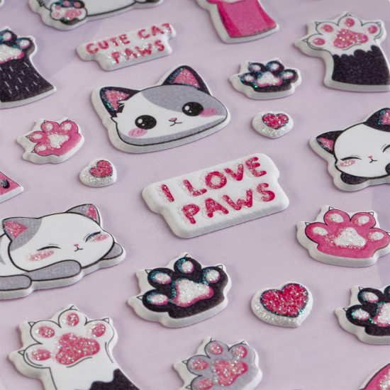 Наклейки объемные с блестками