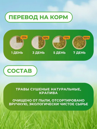 Сено для грызунов луговое отборное с крапивой