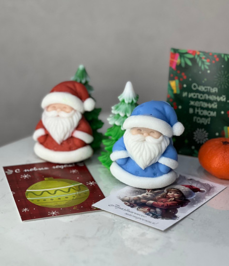 Мыло ручной работы с открыткой «Дед Мороз»