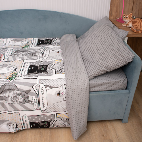 Комплект постельного белья «Коты мемы»