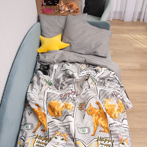 Комплект постельного белья «Коты мемы»