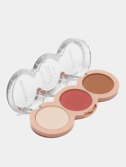 3в1 DoDo Girl румяна, скульптор, хайлайтер 02