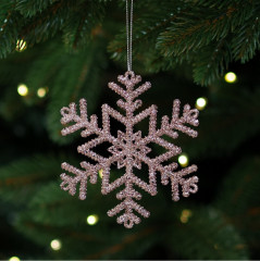 Набор новогодних елочных украшений с блёстками «Снежинка» - Фото 1