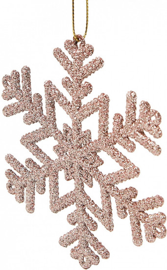 Набор новогодних елочных украшений с блёстками «Снежинка»