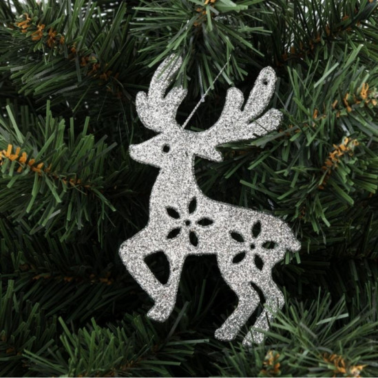 Набор новогодних елочных украшений с блёстками «Олень»