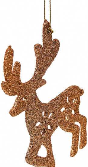 Набор новогодних елочных украшений с блёстками «Олень»