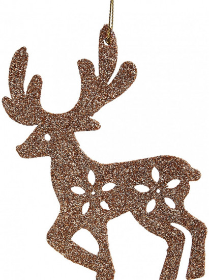 Набор новогодних елочных украшений с блёстками «Олень»