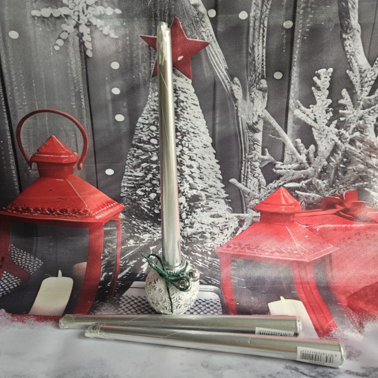 Набор декоративных свечей «Серебряный жемчуг»