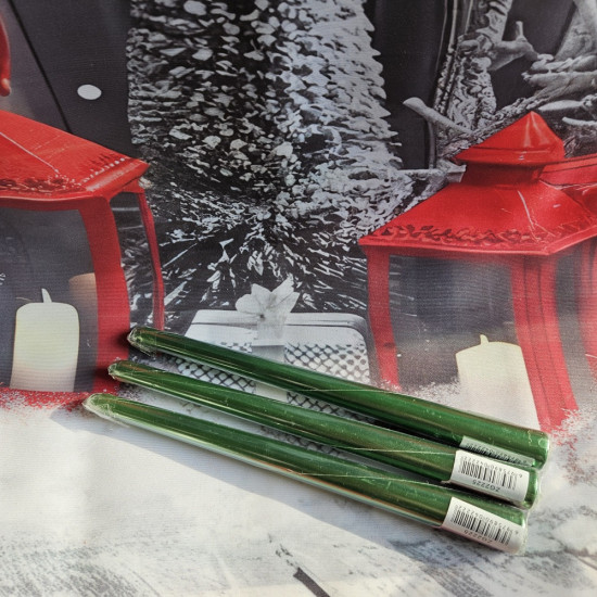 Набор декоративных свечей «Зеленый перламутр»