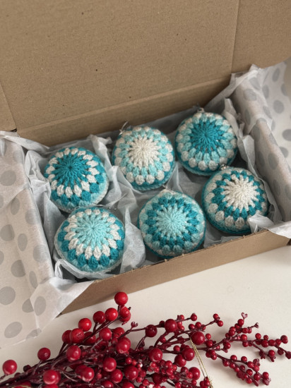 Набор елочных шаров ручной работы