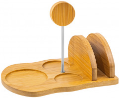 Набор для специй с сахарницей и салфетницей на подставке с ручкой «Бамбук» - Фото 4