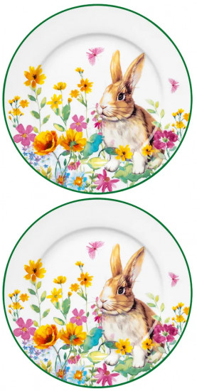 Набор тарелок «Кролик в цветочном поле»
