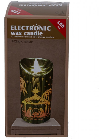 Свеча декоративная с подсветкой «Серебряный Дед Мороз»