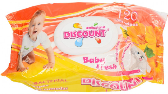 Салфетки влажные для детей с экстрактом календулы и витамина Е «Baby fresh»