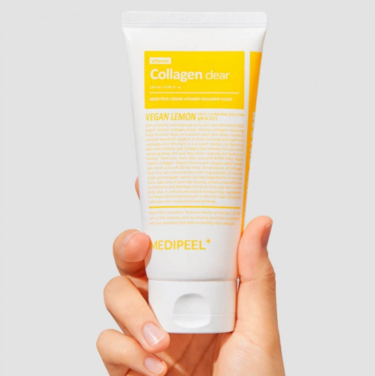 Осветляющий гель-пенка для умывания с коллагеном и облепихой «Vegan Vitamin Collagen Clear»