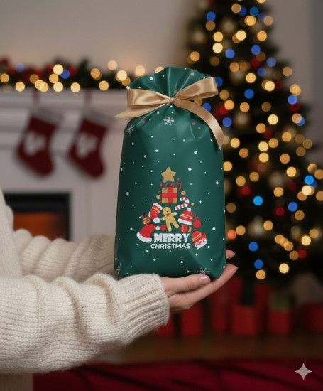 Пакет новогодний для сладостей и подарков