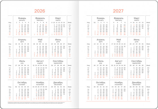 Ежедневник датированный на 2026 год