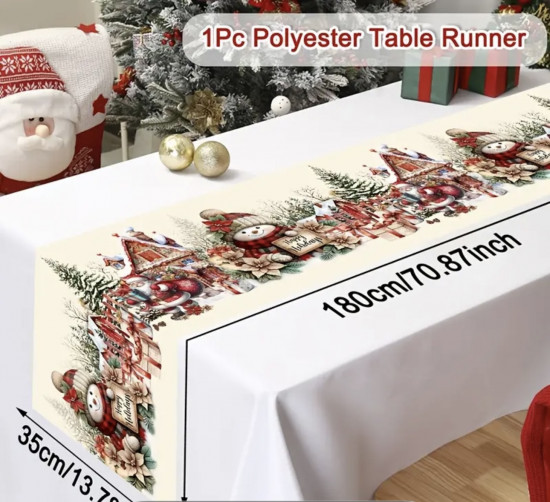 Новогодняя дорожка для стола «Снеговички»