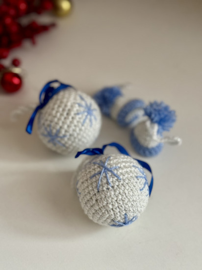 Набор украшений елочных ручной работы