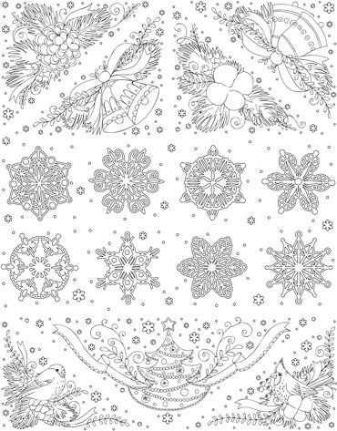 Новогоднее украшение для окон «Снежинки и колокольчики»