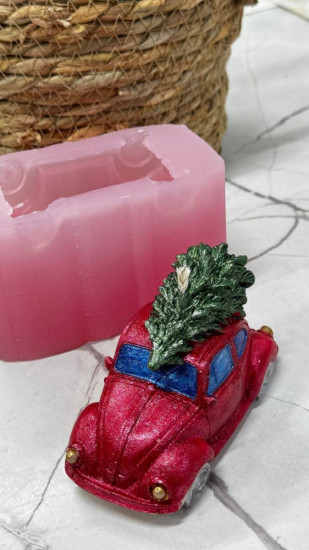 Силиконовый молд «Машинка с ёлкой»