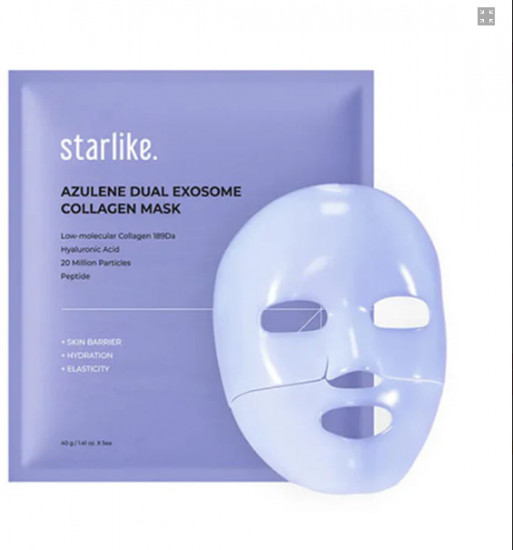 Маска для лица гидрогелевая с азуленом и микроиглами «Azulene Dual Exosome Collagen Mask»