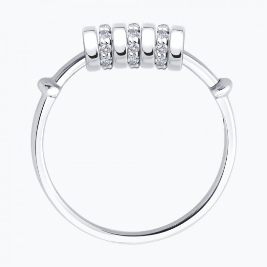 Кольцо из серебра с фианитами