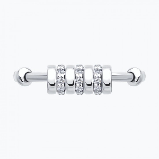 Кольцо из серебра с фианитами